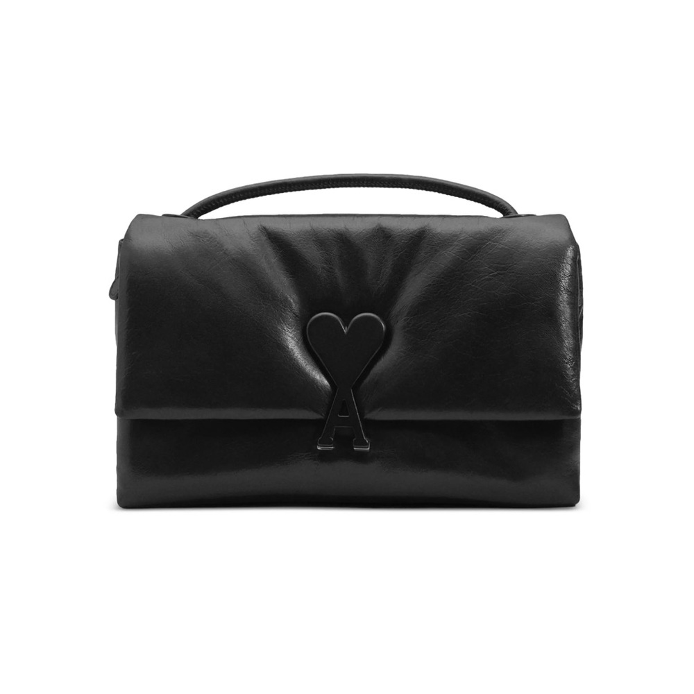 Ami Paris Voulez-Vous Shoulder Crossbody Bag Black Puffy soft leather Worn Once